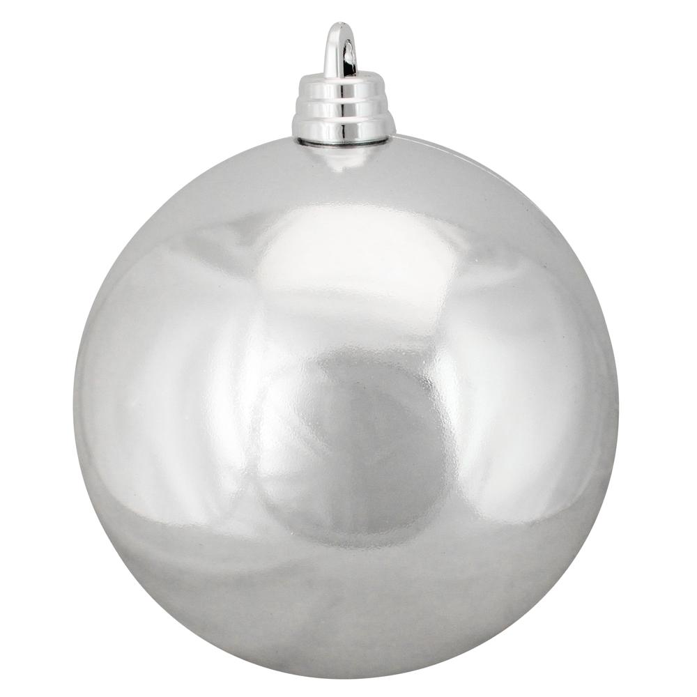 Silver Splendor Shatterproof Shiny Commercial Christmas Ball Ornament 12" (300mm). Picture 1