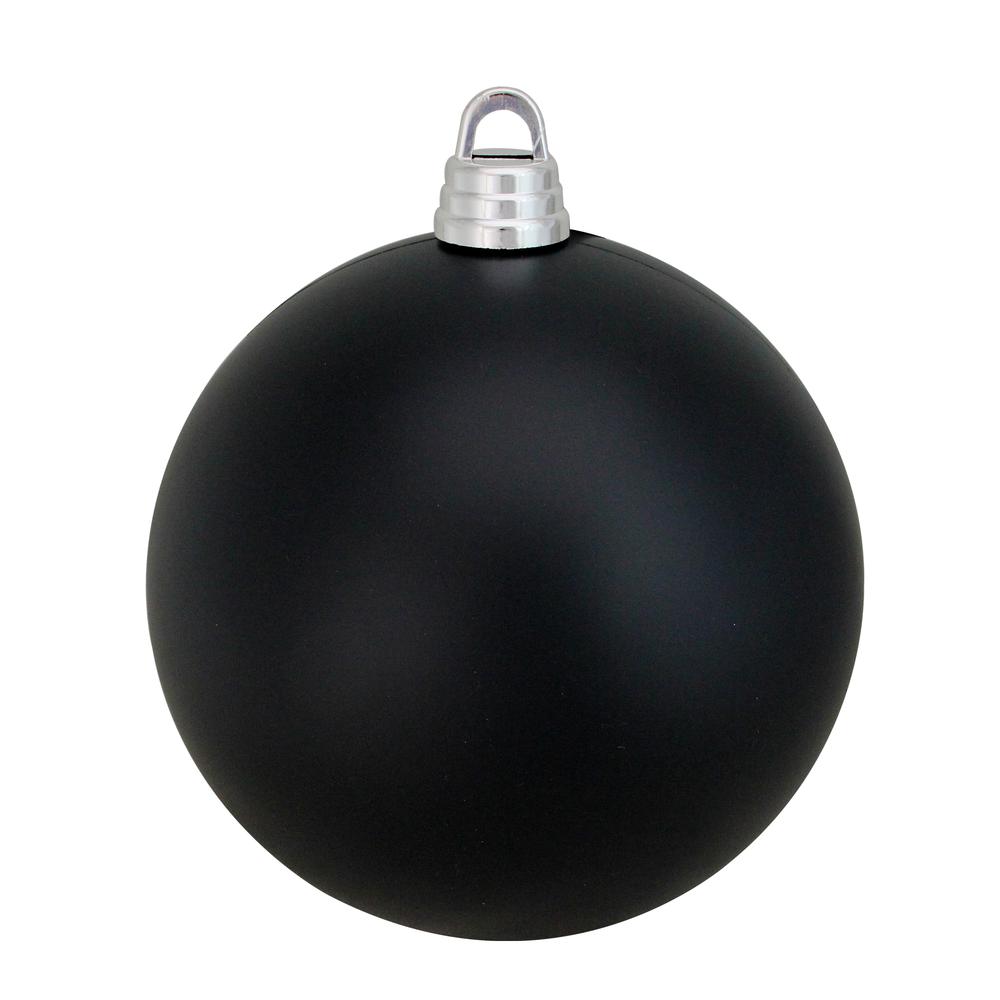 Matte Jet Black Shatterproof Christmas Ball Ornament 12" (300mm). Picture 1