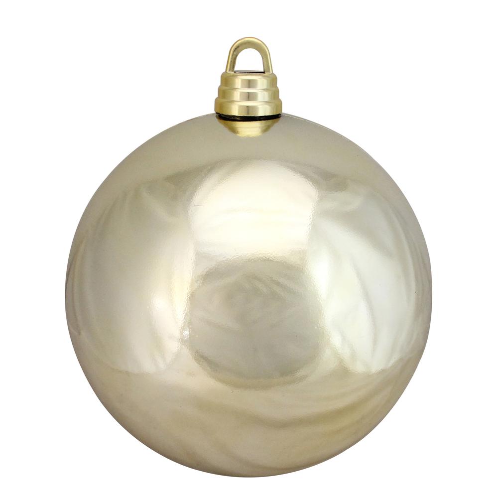 Champagne Shatterproof Shiny Commercial Sized Christmas Ball Ornament 12" (300mm). Picture 1