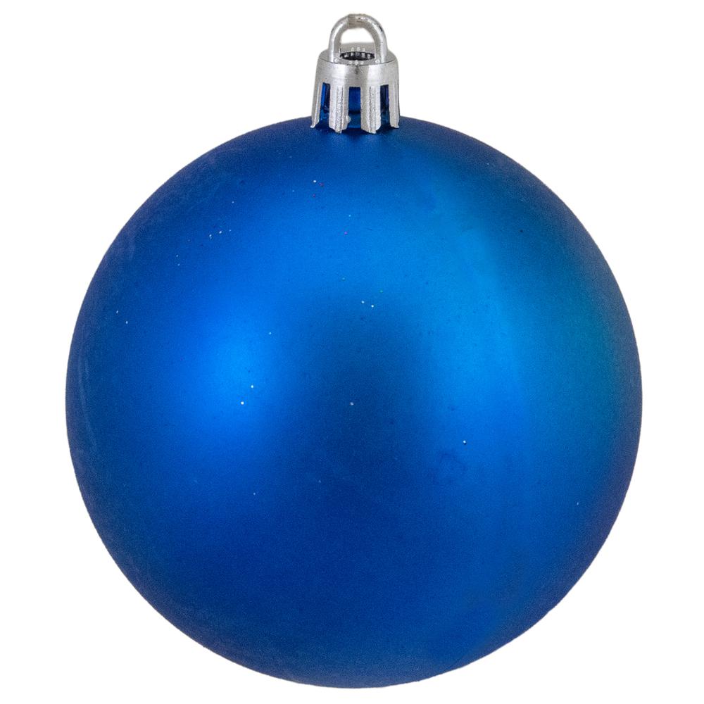 16ct Lavish Blue Shatterproof 4-Finish Christmas Ball Ornaments 3" (75mm). Picture 3