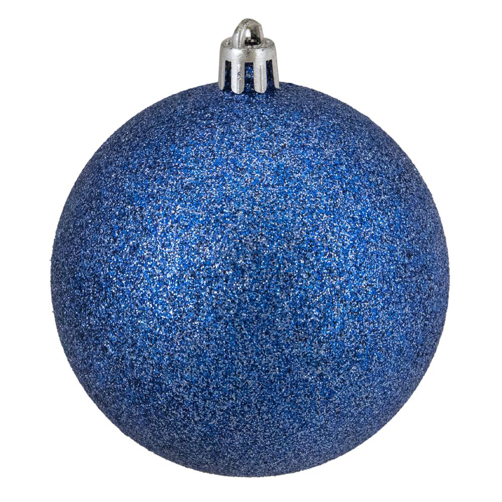 16ct Lavish Blue Shatterproof 4-Finish Christmas Ball Ornaments 3" (75mm). Picture 4