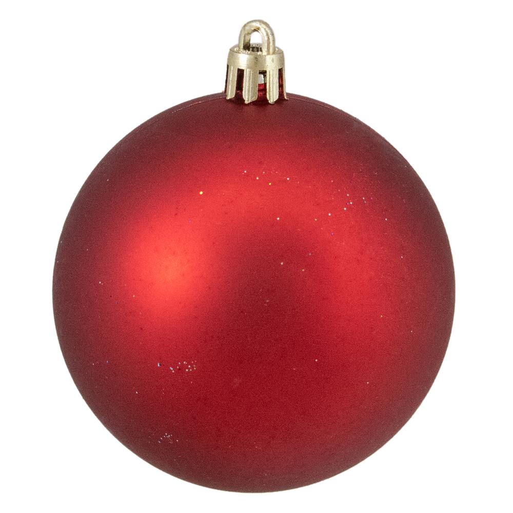 16ct Red Shatterproof 4-Finish Christmas Ball Ornaments 3" (75mm). Picture 4