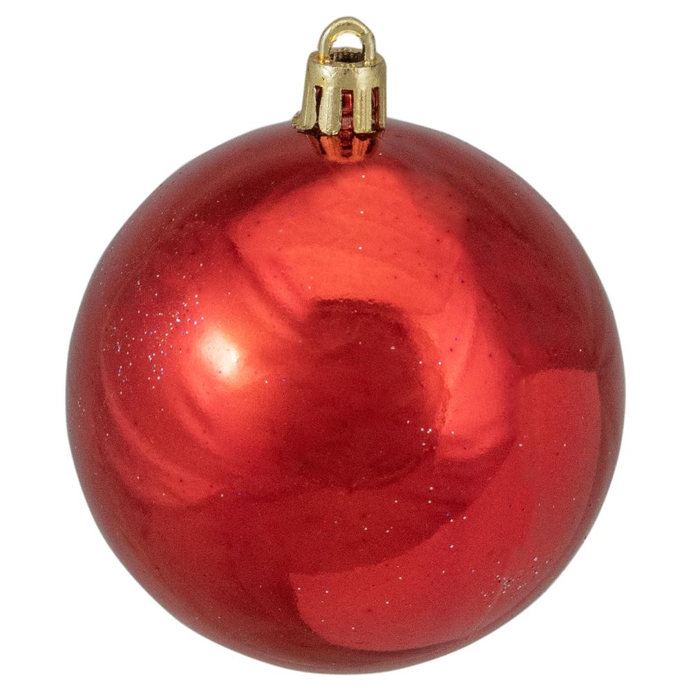 16ct Red Shatterproof 4-Finish Christmas Ball Ornaments 3" (75mm). Picture 7