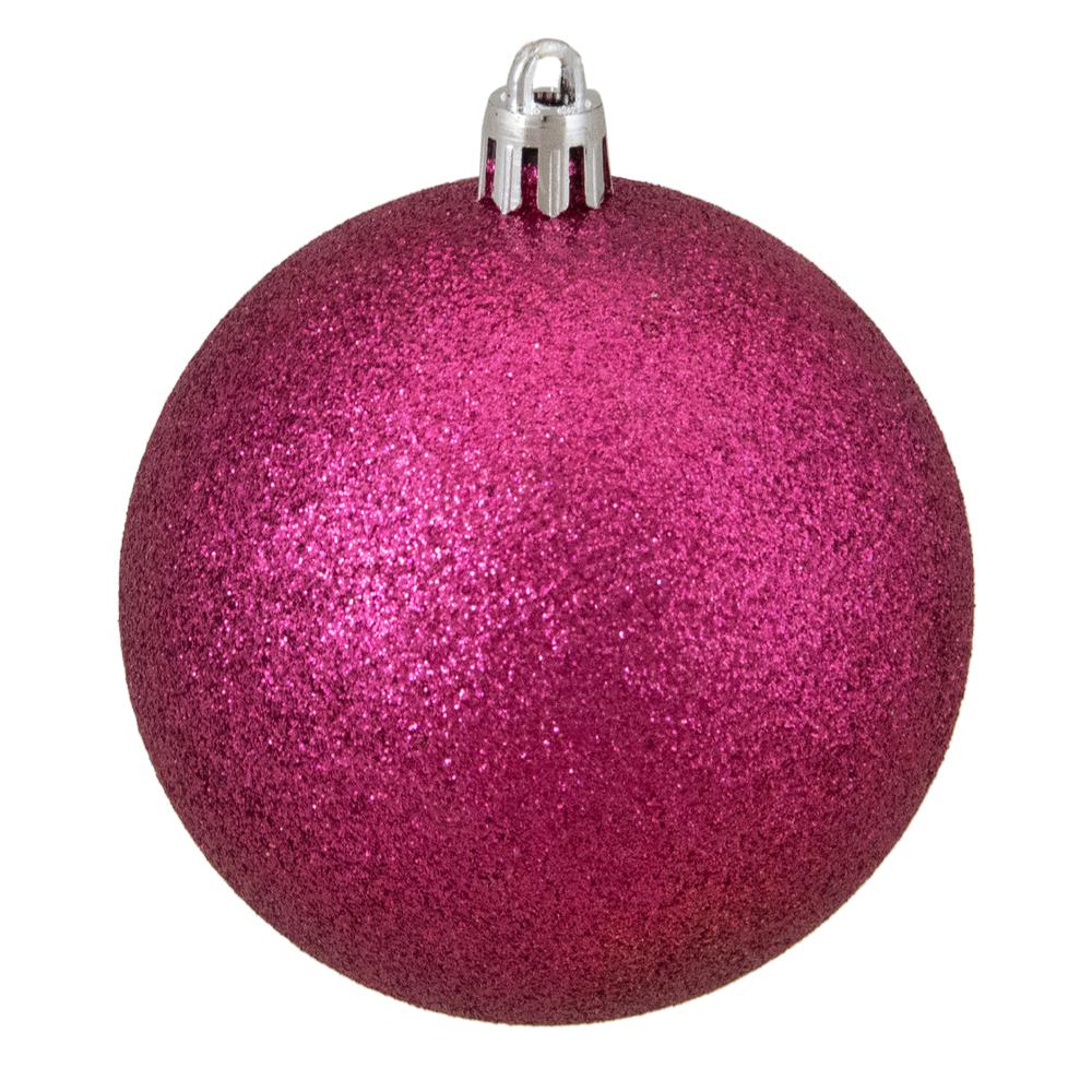 16ct Magenta Pink Shatterproof 4-Finish Christmas Ball Ornaments 3" (75mm). Picture 7