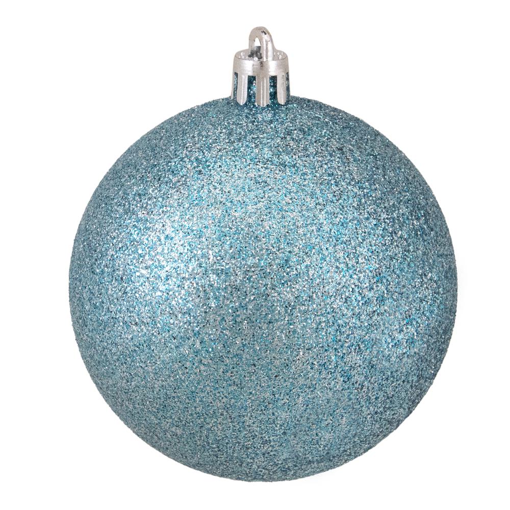 16ct Turquoise Blue Shatterproof 4-Finish Christmas Ball Ornaments 3" (75mm). Picture 3