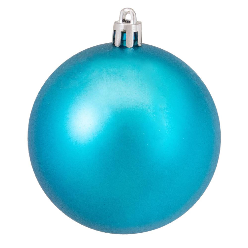 16ct Turquoise Blue Shatterproof 4-Finish Christmas Ball Ornaments 3" (75mm). Picture 7