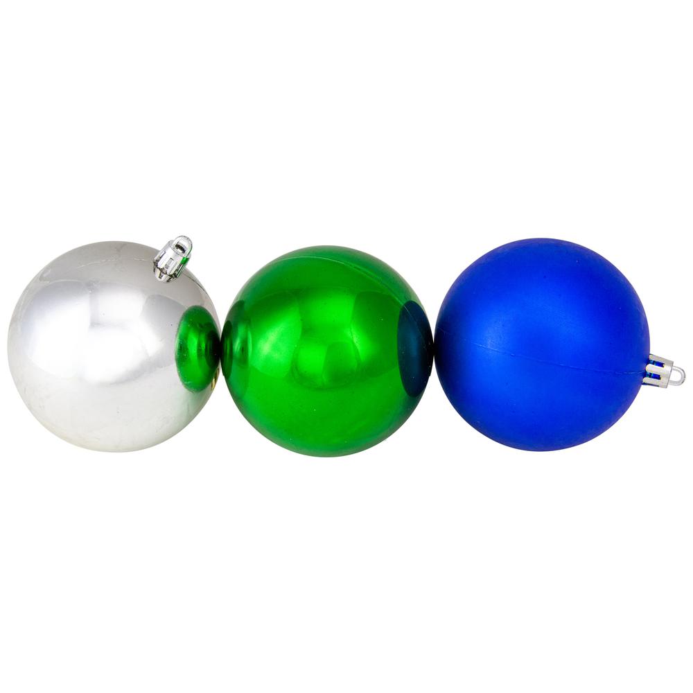 50ct Traditional Multi Shatterproof 2-Finish Christmas Ball Ornaments 4" (100mm). Picture 4