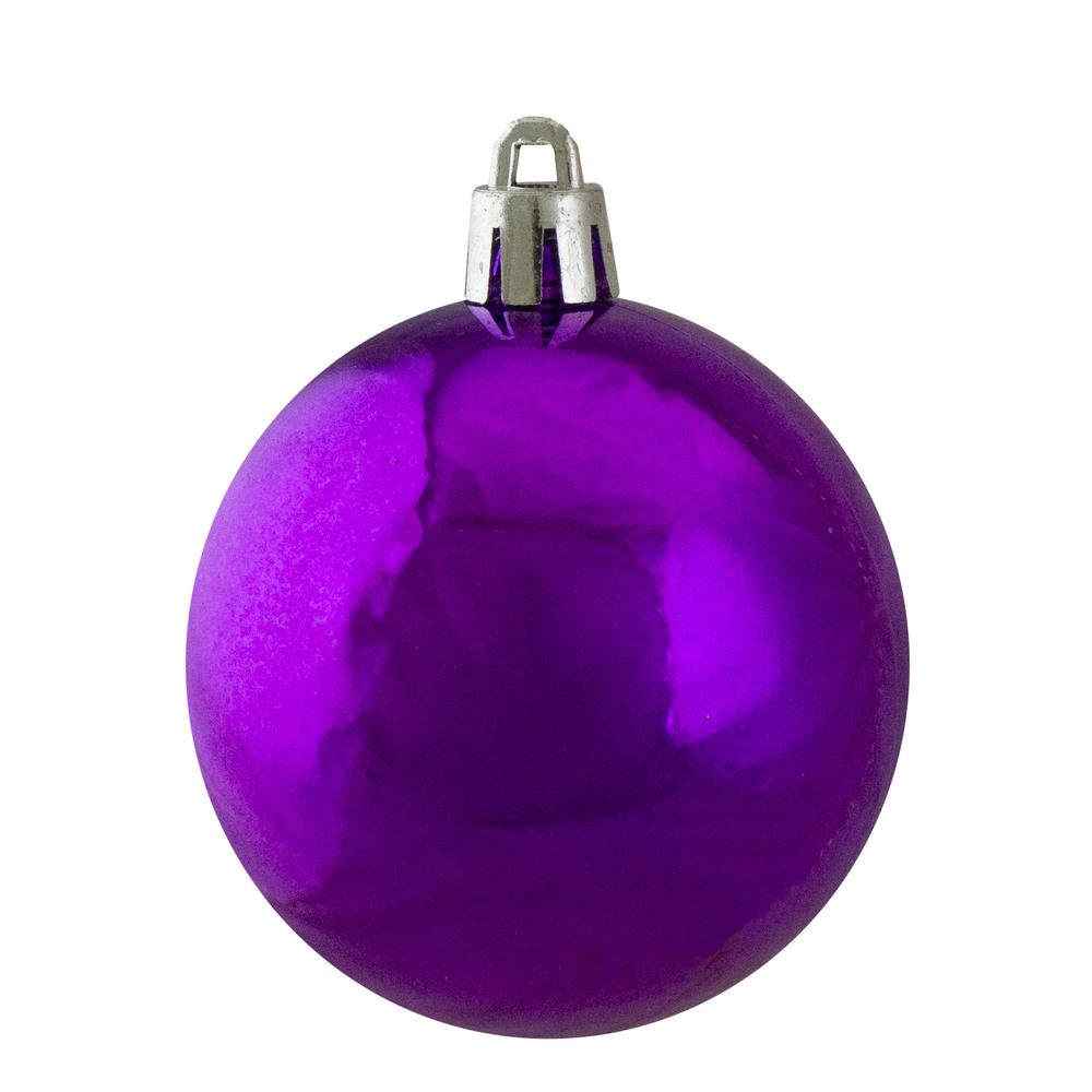 24ct Purple and Gold Shatterproof 2-Finish Christmas Ball Ornaments 2.5" (60mm). Picture 4