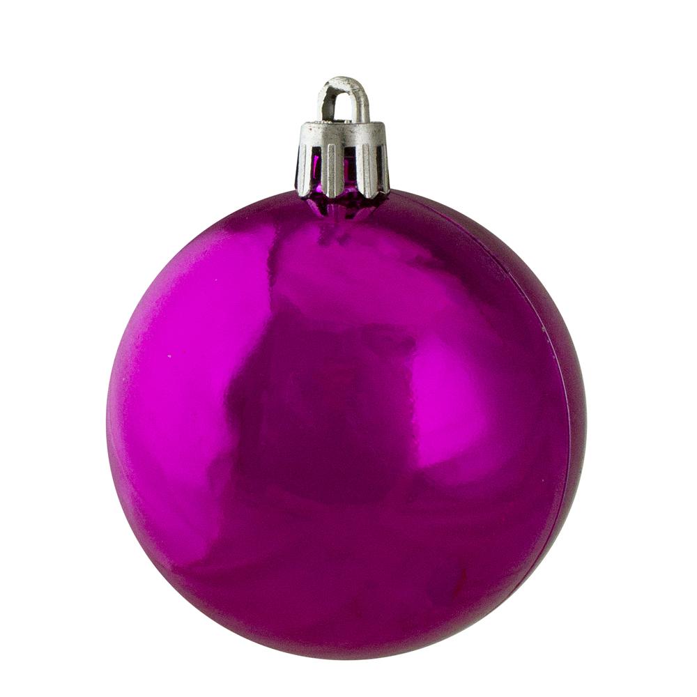 24ct Purple and Gold Shatterproof 2-Finish Christmas Ball Ornaments 2.5" (60mm). Picture 3