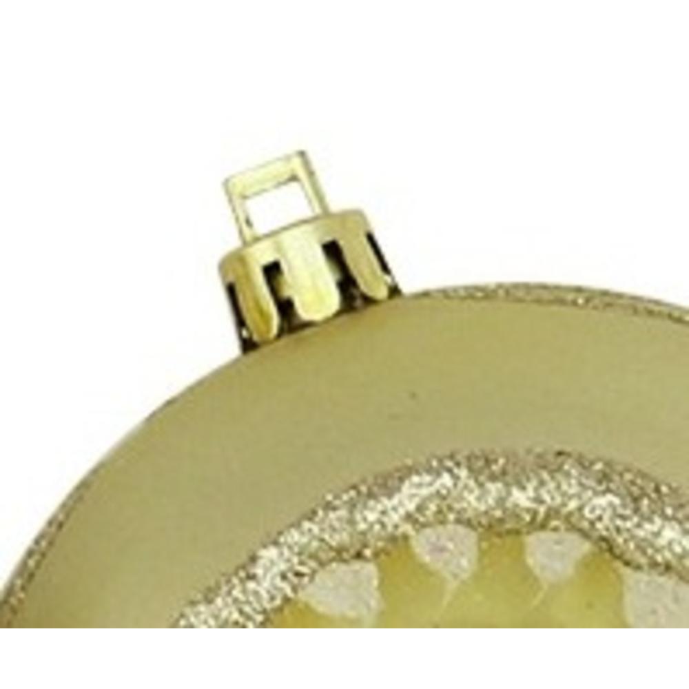 5ct Champagne Gold Retro Reflector Shatterproof Christmas Ball Ornaments 3.25" (80mm). Picture 2