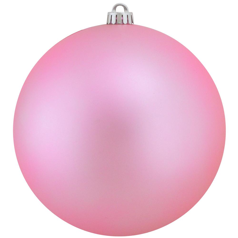 Pink Shatterproof Matte Orchid UV Resistant Christmas Ball Ornament 8" (200mm). Picture 1