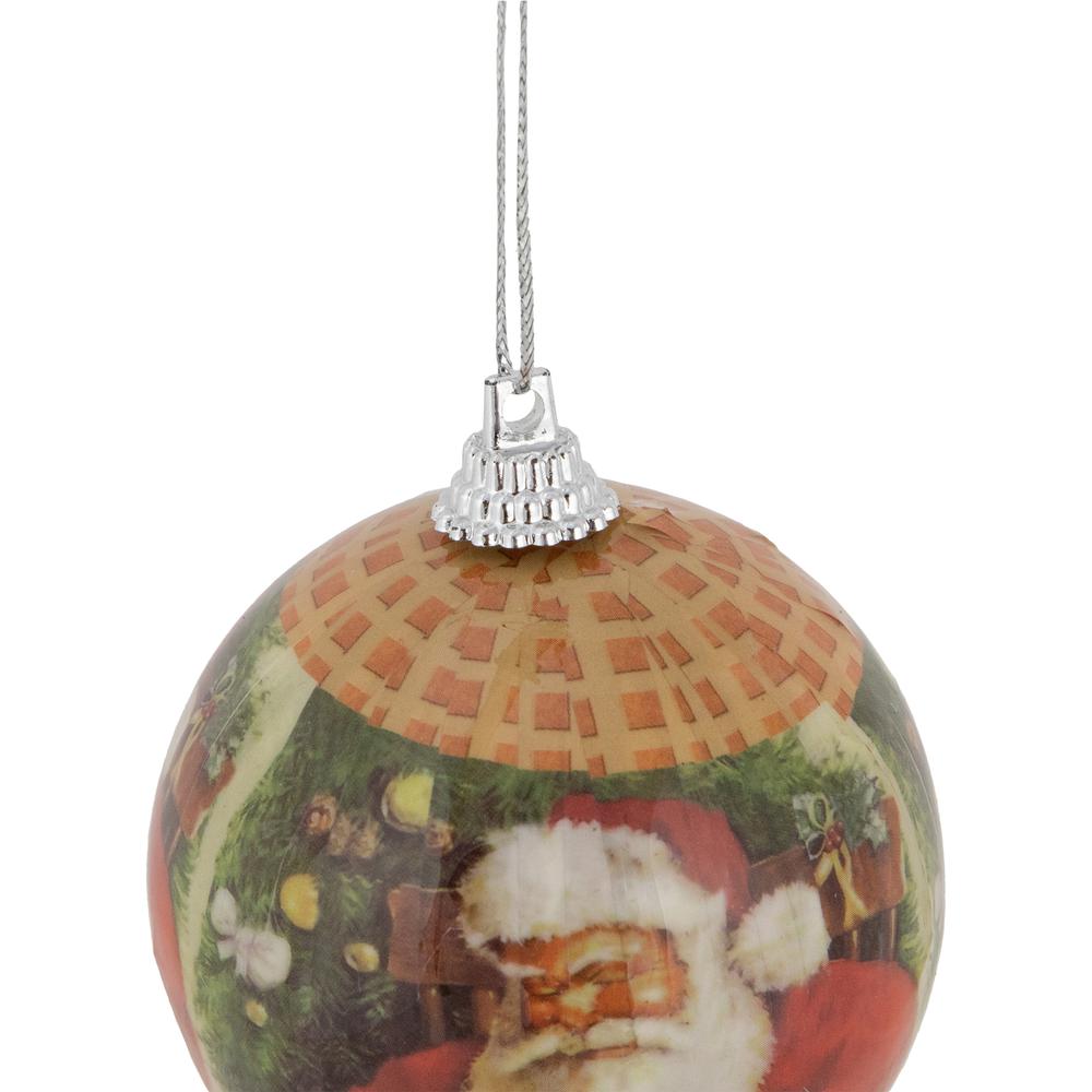 14-Piece Santa with List Decoupage Christmas Ball Ornament Set  2.25" (60mm). Picture 3