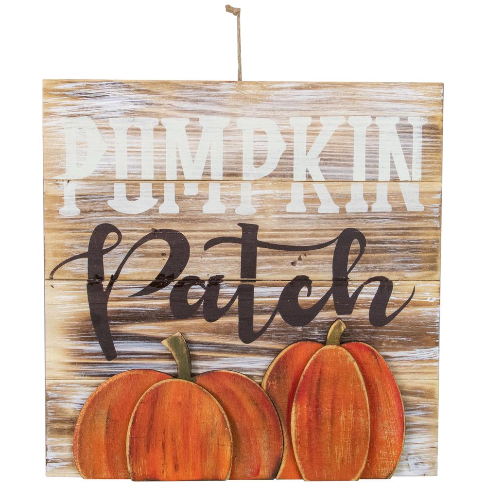 12" Pumpkin Patch Fall Harvest Wooden Wall Sign. Picture 1