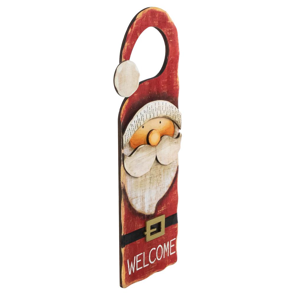 14" Santa Claus "Welcome" Christmas Door Knob Hanger. Picture 2