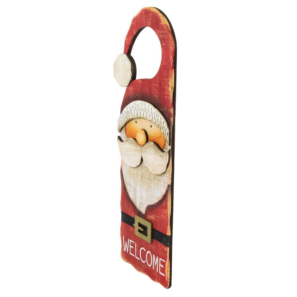 14" Santa Claus "Welcome" Christmas Door Knob Hanger. Picture 3