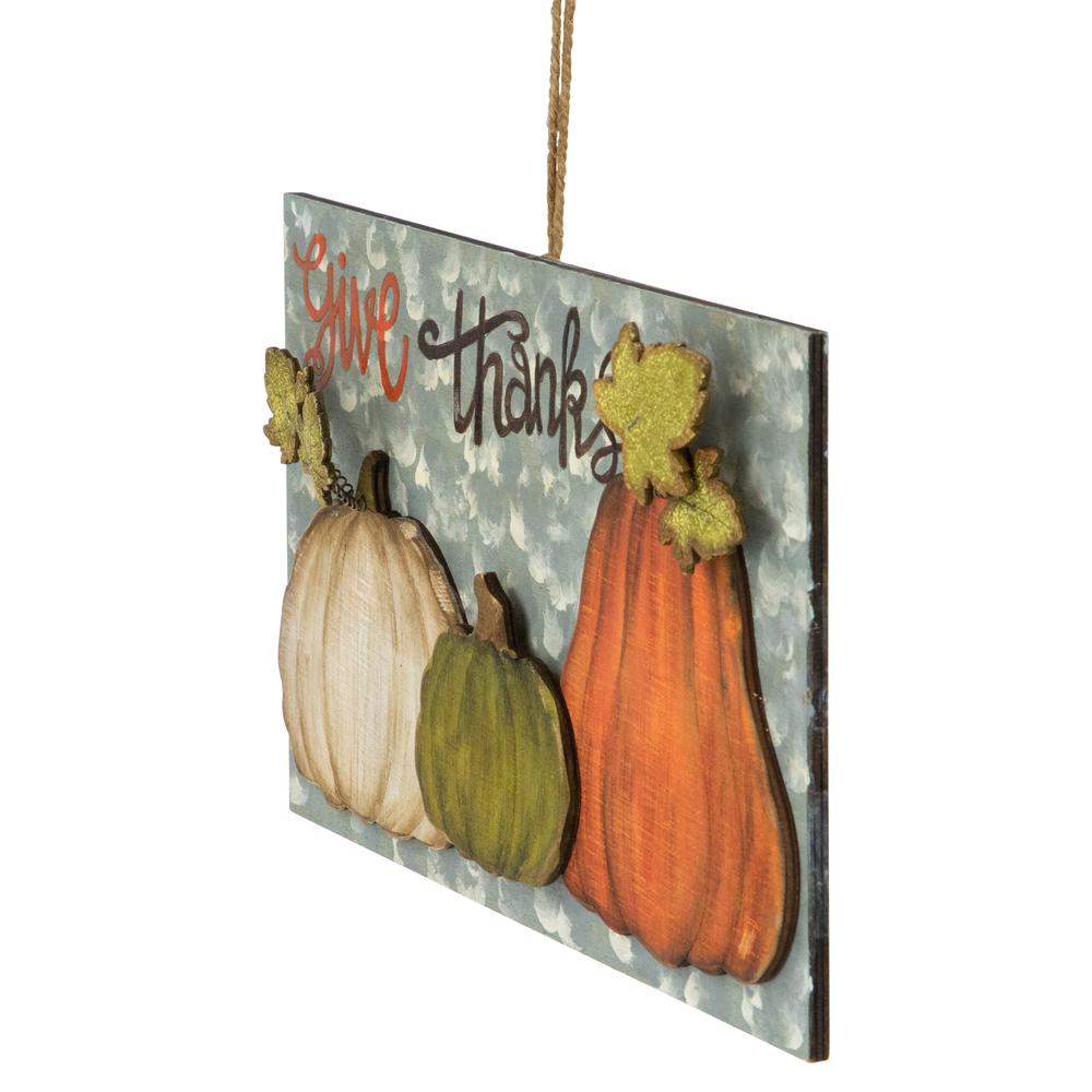 16.5" "Give Thanks" Fall Harvest Pumpkin Wall Sign. Picture 2