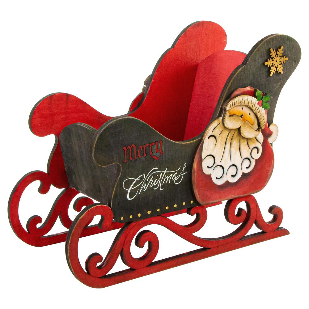 11.5" Santa Claus "Merry Christmas" Sleigh Decoration. Picture 7