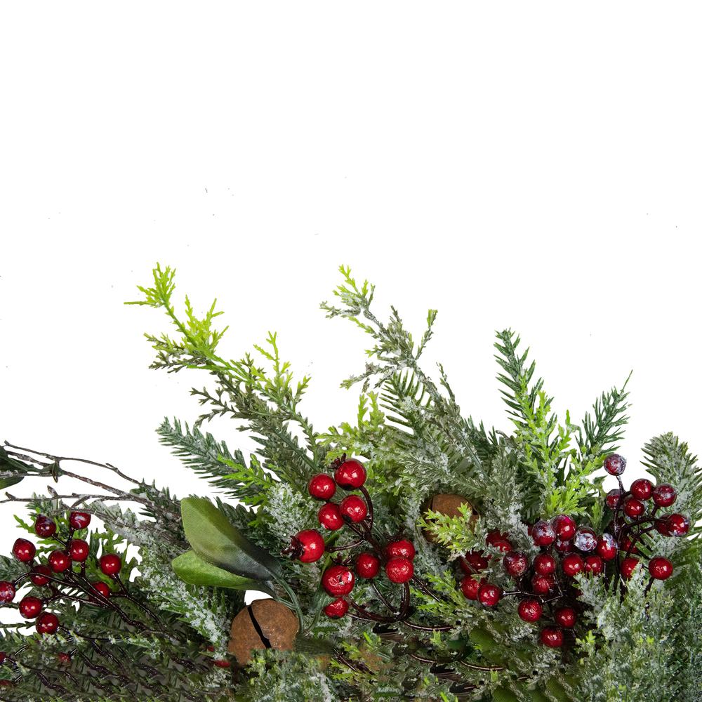 Frosted Pine and Berry Artificial Christmas Wreath  25-Inch  Unlit. Picture 2