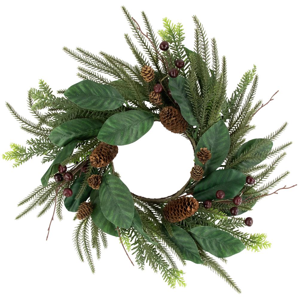 Mixed Foliage with Berries Artificial Christmas Wreath  20-Inch  Unlit. Picture 1