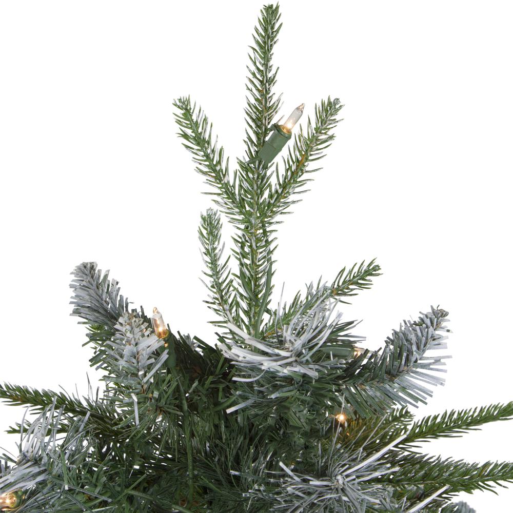 4' Pre-Lit Frosted Mixed Berry Pine Artificial Christmas Tree in Pot - Clear Lights. Picture 4