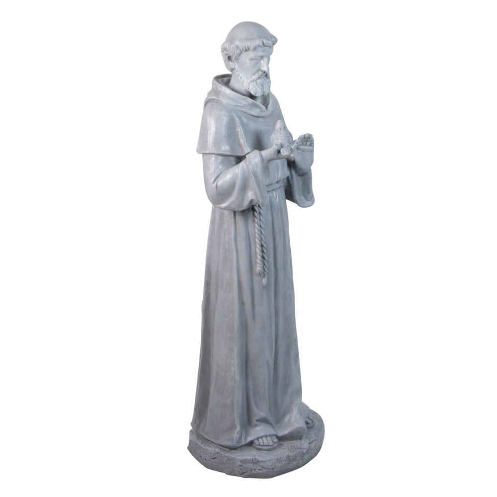28" St. Francis Holding a Bird Outdoor Garden Statue. Picture 2