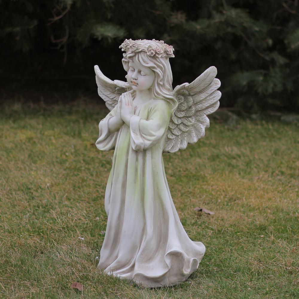 27" Angel Kneeling in Prayer Outdoor Patio Garden Statue. Picture 3
