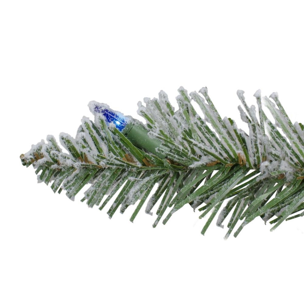 9' x 10" Pre-Lit Flocked Pine Artificial Christmas Garland - Multi Color Lights. Picture 3