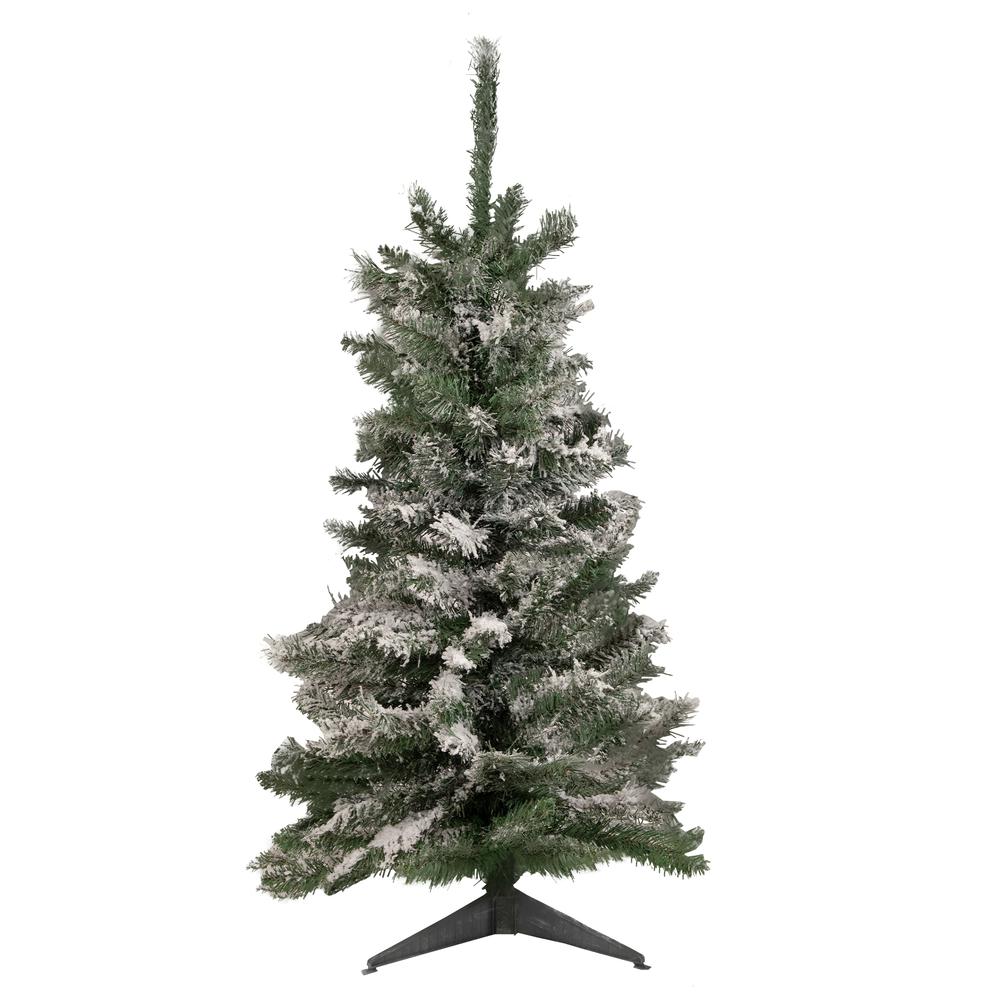 3' Heavily Flocked Medium Pine Artificial Christmas Tree - Unlit. Picture 1