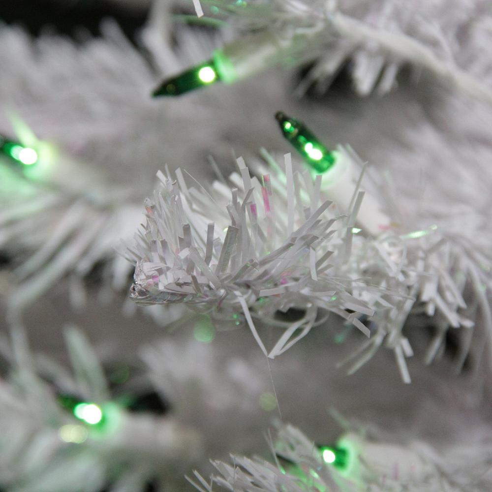 3' Pre-Lit Medium White Pine Artificial Christmas Tree - Green Lights. Picture 3