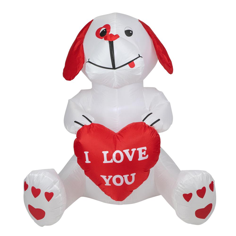 4' Inflatable Lighted Valentine's Day Doggie Outdoor Decoration. Picture 2