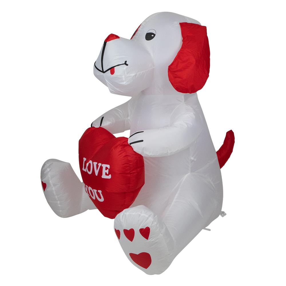 4' Inflatable Lighted Valentine's Day Doggie Outdoor Decoration. Picture 5