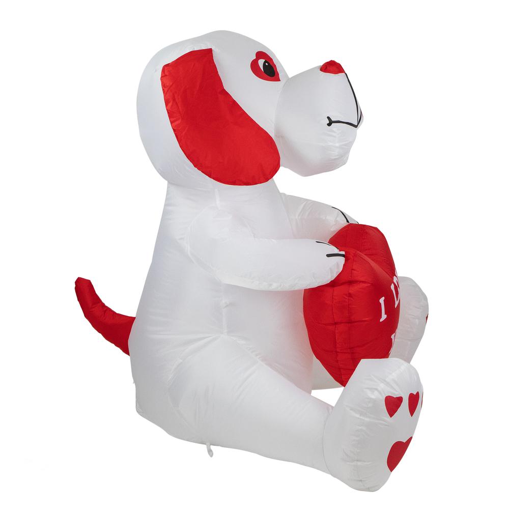 4' Inflatable Lighted Valentine's Day Doggie Outdoor Decoration. Picture 3