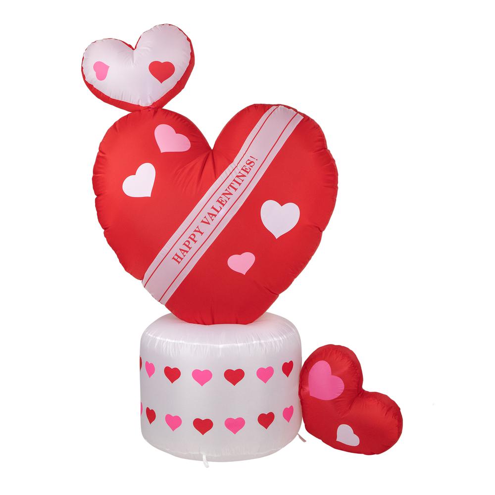 5' Inflatable Lighted Valentine's Day Rotating Heart Outdoor Decoration. Picture 2