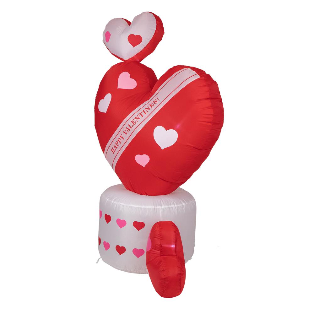 5' Inflatable Lighted Valentine's Day Rotating Heart Outdoor Decoration. Picture 3