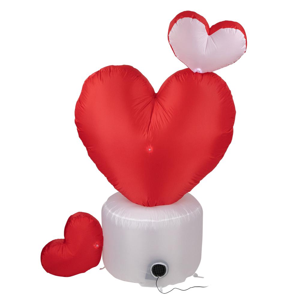 5' Inflatable Lighted Valentine's Day Rotating Heart Outdoor Decoration. Picture 4