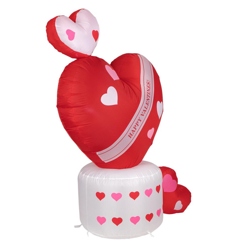 5' Inflatable Lighted Valentine's Day Rotating Heart Outdoor Decoration. Picture 5