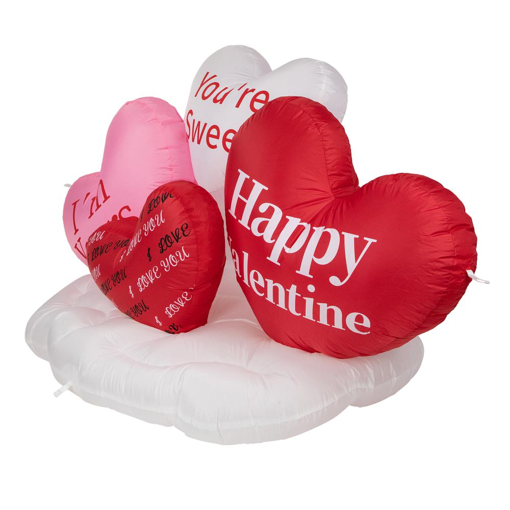 5' Inflatable Lighted Valentine's Day Conversation Hearts Outdoor Decoration. Picture 5