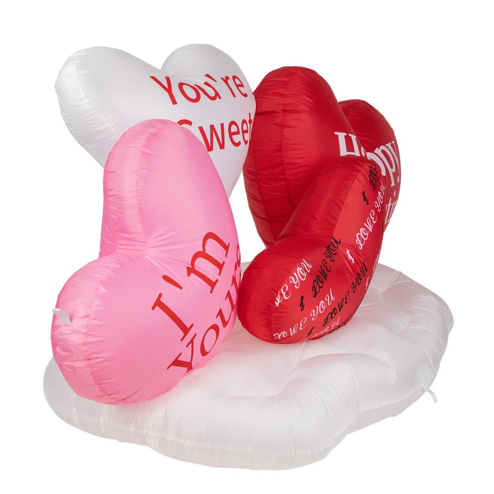 5' Inflatable Lighted Valentine's Day Conversation Hearts Outdoor Decoration. Picture 3