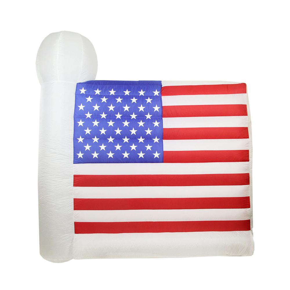 Pre-Lit White and Red Fourth of July American Flag Outdoor Decor 60" x 67". Picture 1