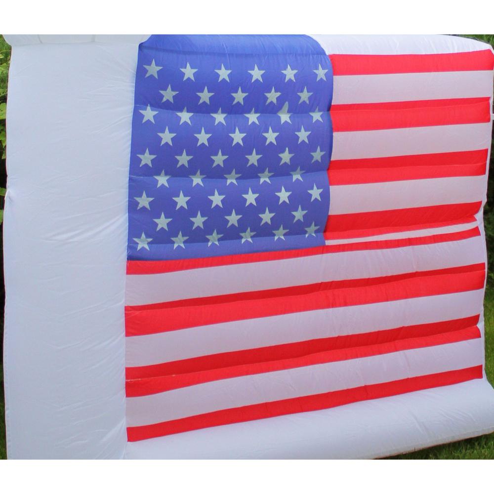 Pre-Lit White and Red Fourth of July American Flag Outdoor Decor 60" x 67". Picture 3