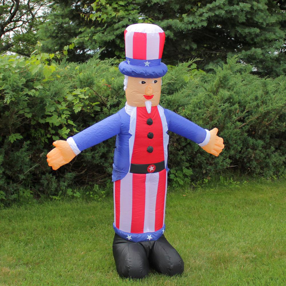 Inflatable White and Red Lighted Standing Uncle Sam Outdoor Decor  70-Inch. Picture 2