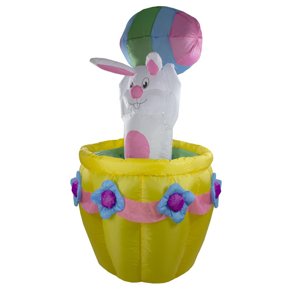 5.5ft Lighted and Animated Inflatable Easter Bunny Basket Outdoor Decoration. Picture 3
