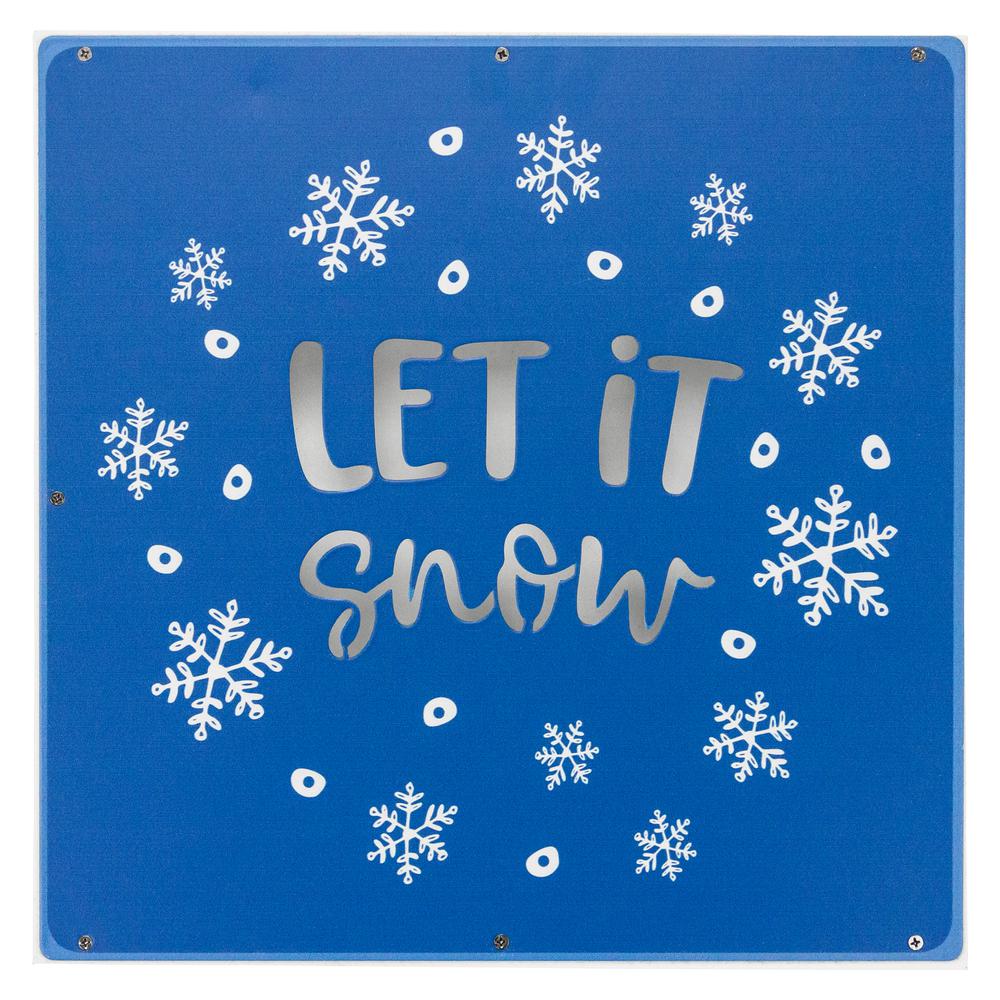 12" Square 'Let it Snow' Woodblock Christmas Sign. Picture 1