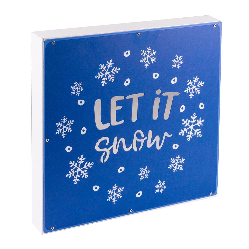 12" Square 'Let it Snow' Woodblock Christmas Sign. Picture 2