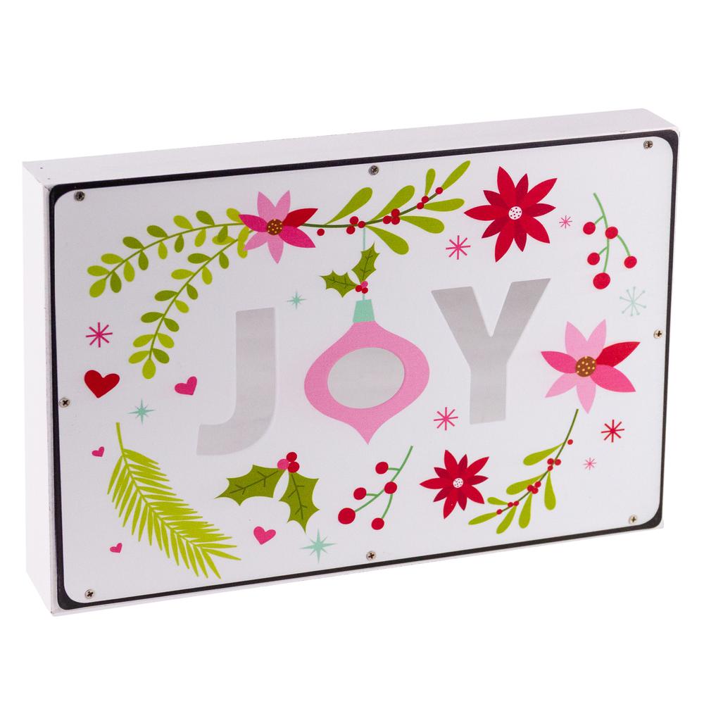 12" Wood and Metal 'Joy' Christmas Wall Sign. Picture 2