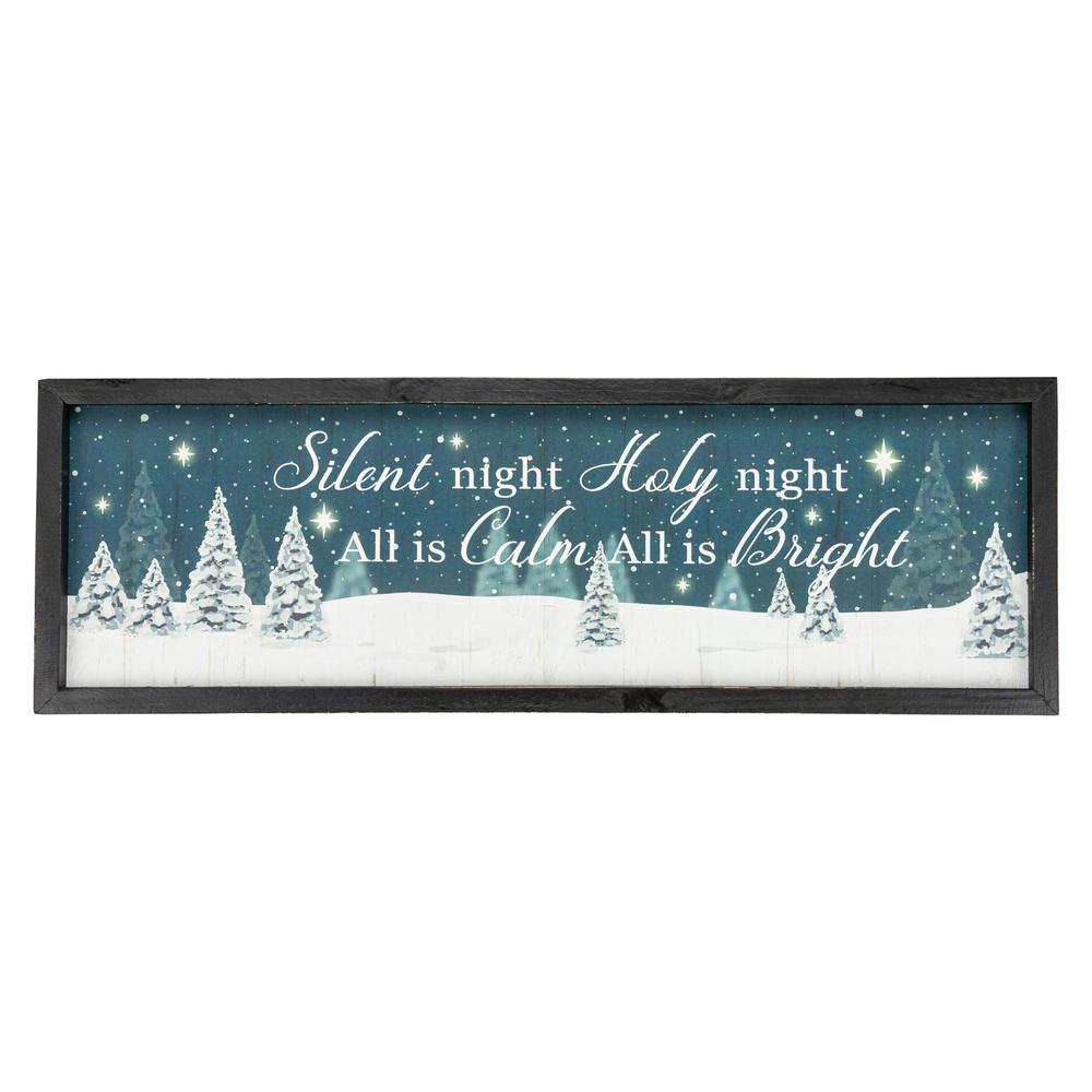 23.5" Framed Silent Night Christmas Wall Sign. Picture 1