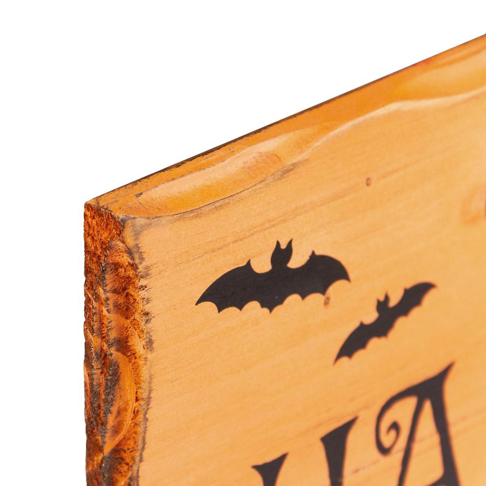 24" Wooden 'Happy Halloween' Wall Sign with Bats. Picture 3