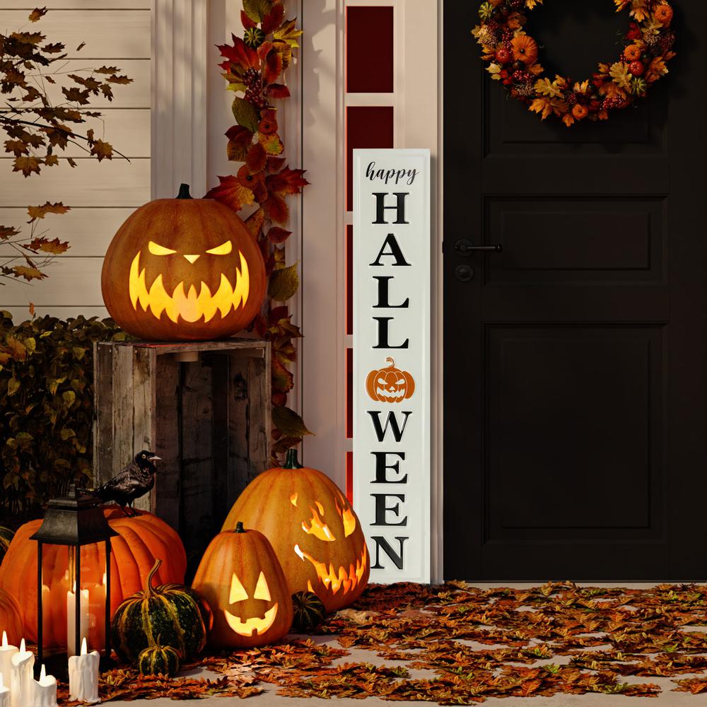 31.5" Metal Happy Halloween Wall Sign. Picture 2