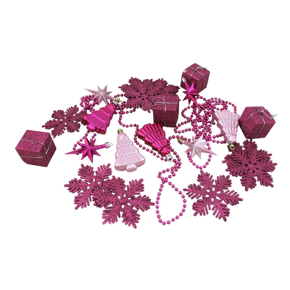 125ct Bubblegum Pink Shatterproof 4-Finish Christmas Ornaments 5.5" (140mm). Picture 3