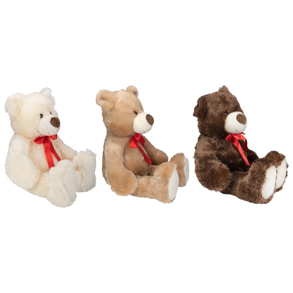 Set of 3 Brown and Cream Plush Children's Teddy Bear Stuffed Animal Toys 20". Picture 2